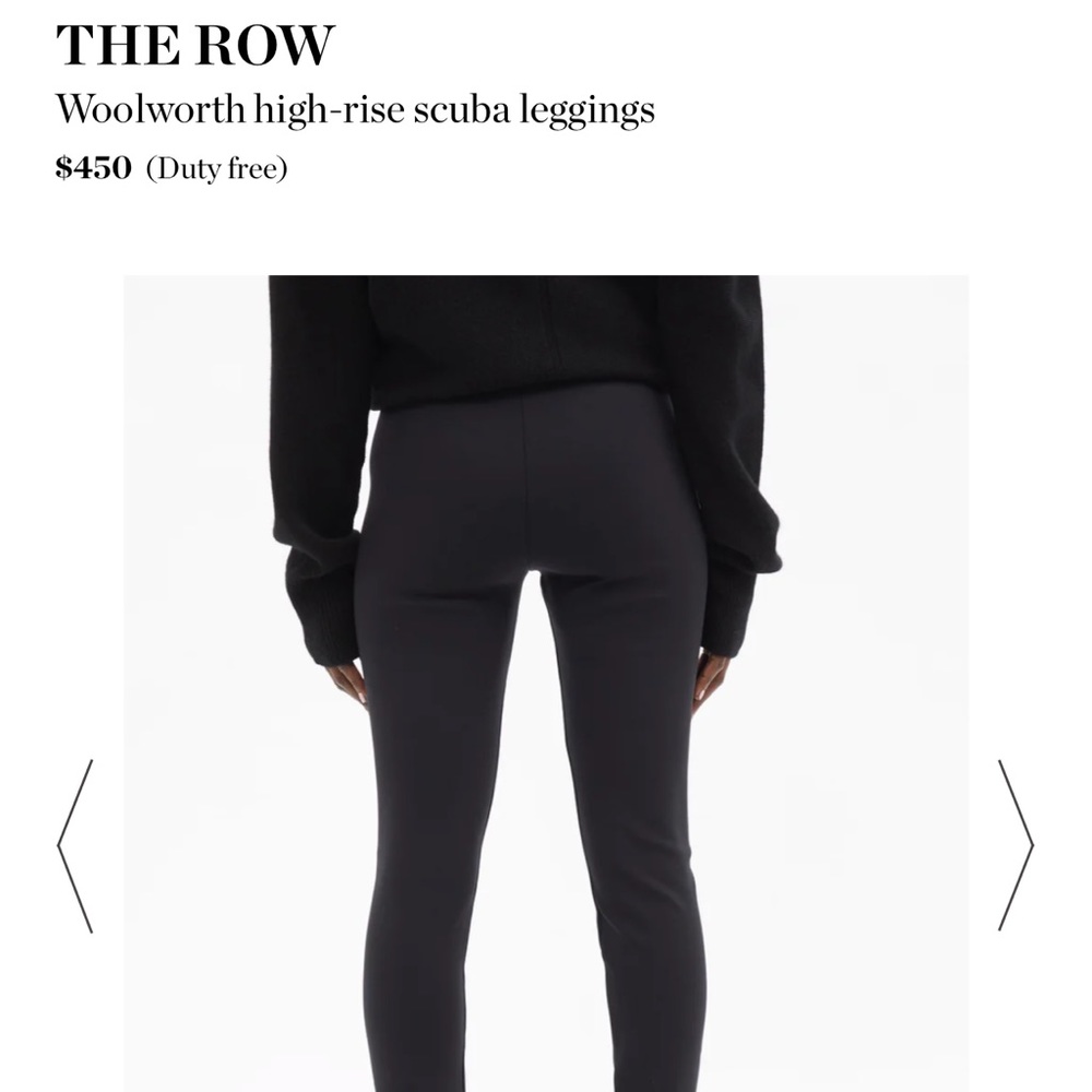 The Row Black Woolworth High-Rise Scuba Leggings